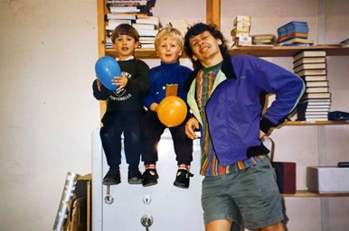 Kingsley Dawson with his children Lewis and Patrick.