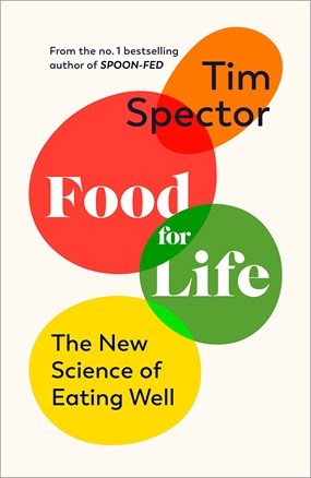Book cover for Food for Life featuring text and three coloured circles