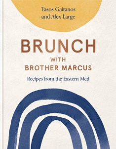 Cover of Brunch with Brother Marcus featuring a blue rainbow illustration on a white background.