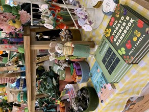 Retail display featuring gardening books from Eden, Edinburgh